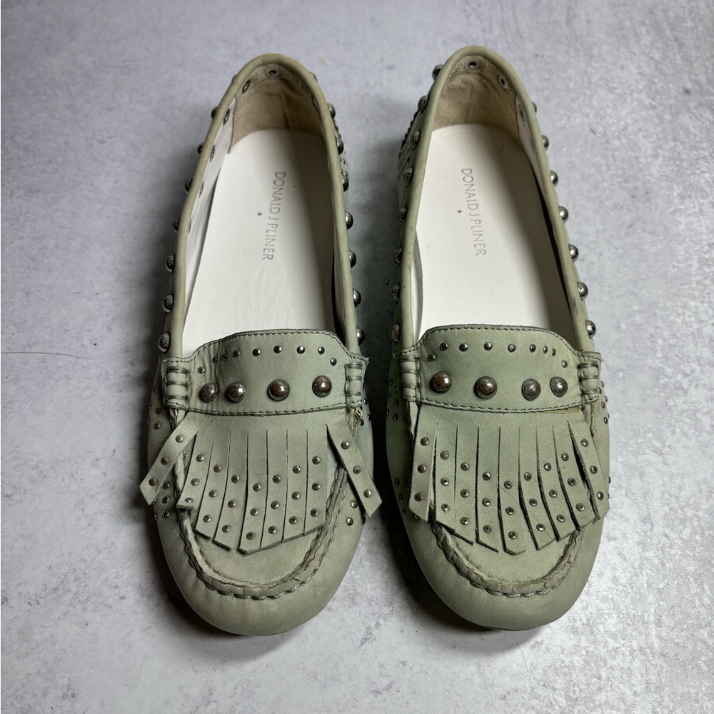 Mint Colored Studded Loafers